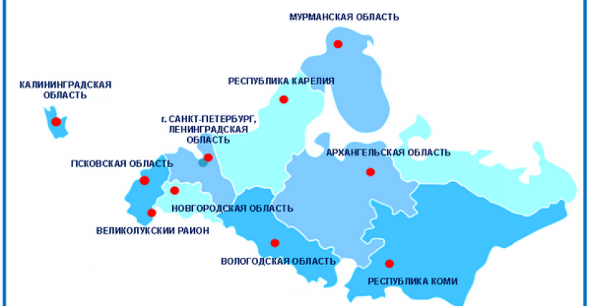 Доставка спб и ло. Северо-Западный федеральный округ на карте. Карта Северо-Западного федерального округа. Субъекты Северо Западного региона.