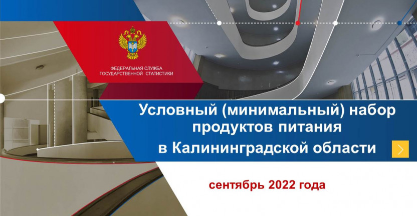 Условный (минимальный) набор продуктов питания в Калининградской области в сентябре 2022 года